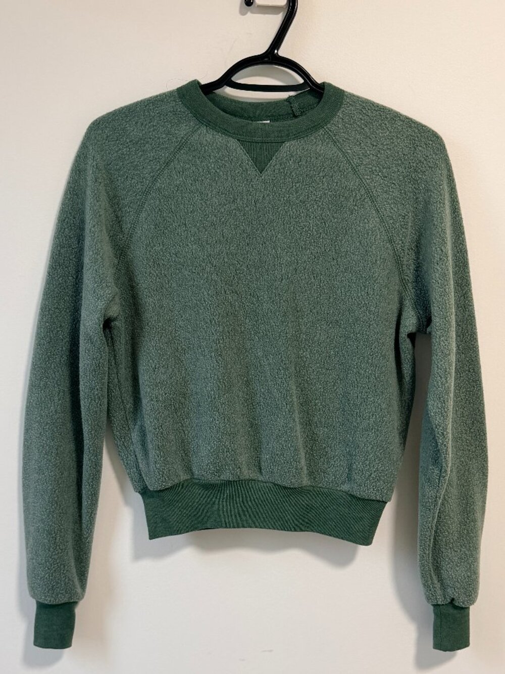 Alternative Apparel Green Bouclé Raglan Crewneck Sweatshirt Size Small